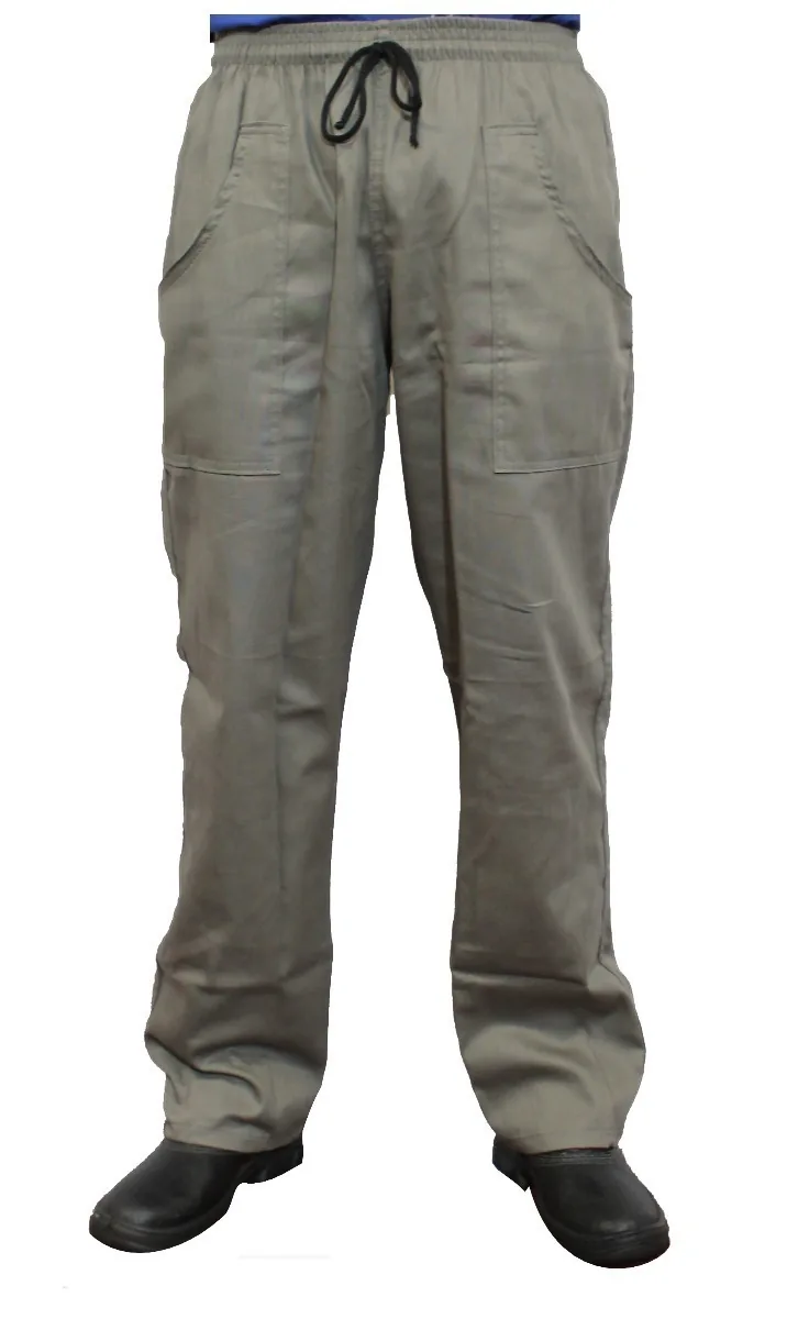 Segurança - Calça Em Brim Com Elástico E Cadarço Na Cintura