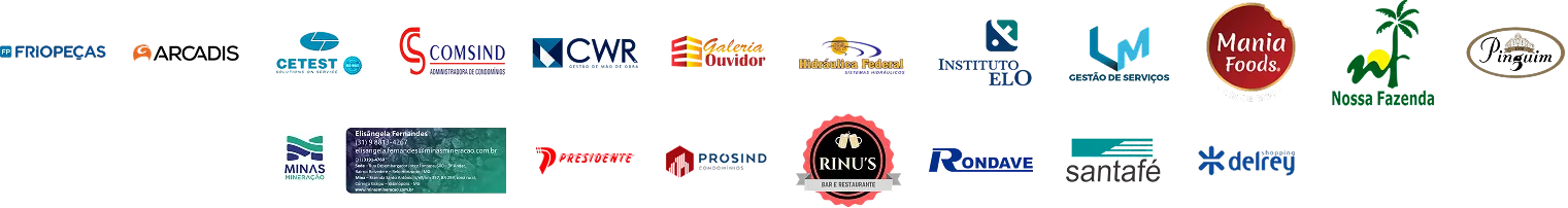 Logos de clientes atendidos pela Campos Uniformes